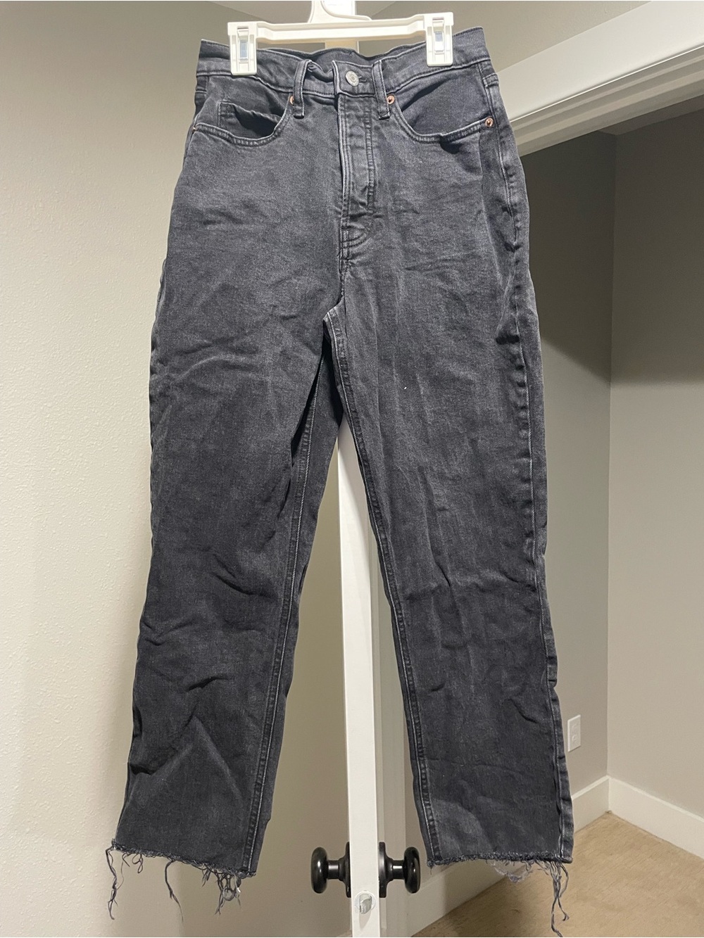 Old Navy Black Straight-Leg High-Rise Jeans